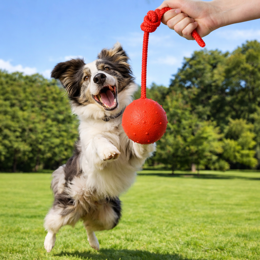 tiernah Wurfball mit Seil